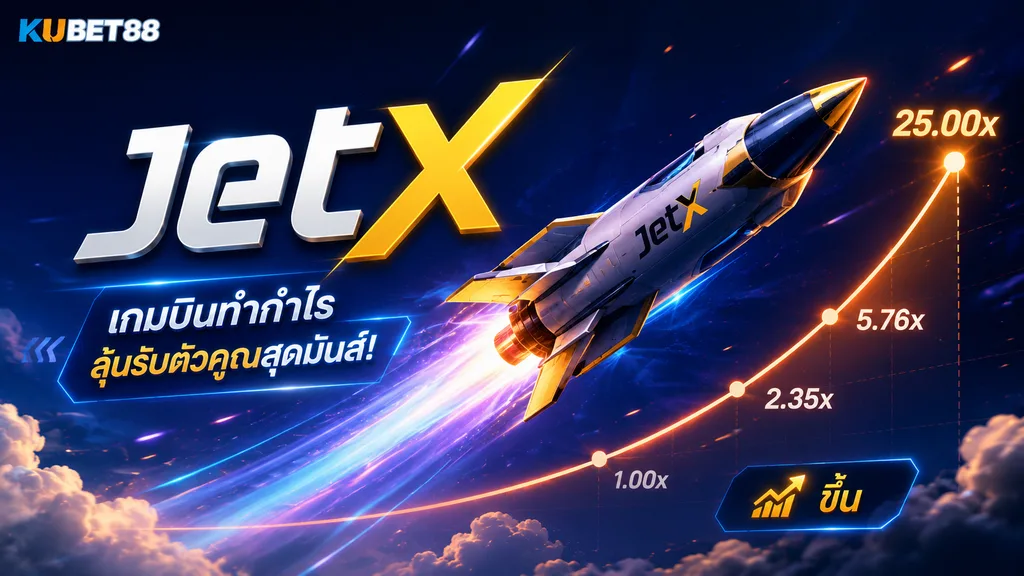 JetX เกม Crash ธีมเครื่องบินเจ็ตและกราฟตัวคูณ